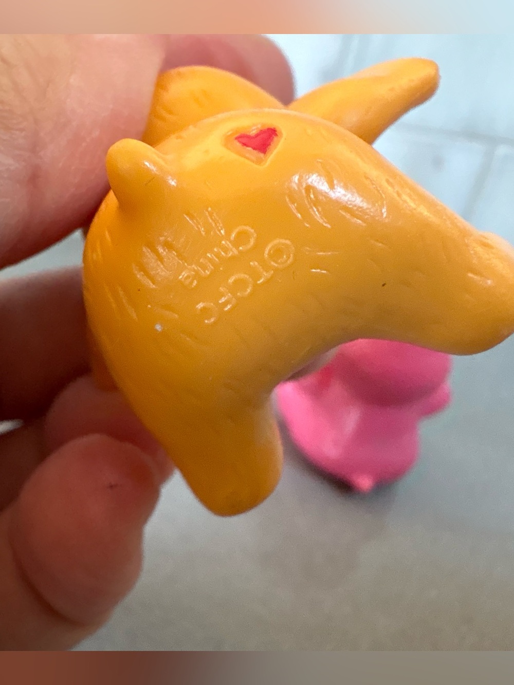 Vintage 1980s Care Bears PVC Mini Figurines Set of 2 | Love-a-Lot & Friend Bear - Picture 3 of 8